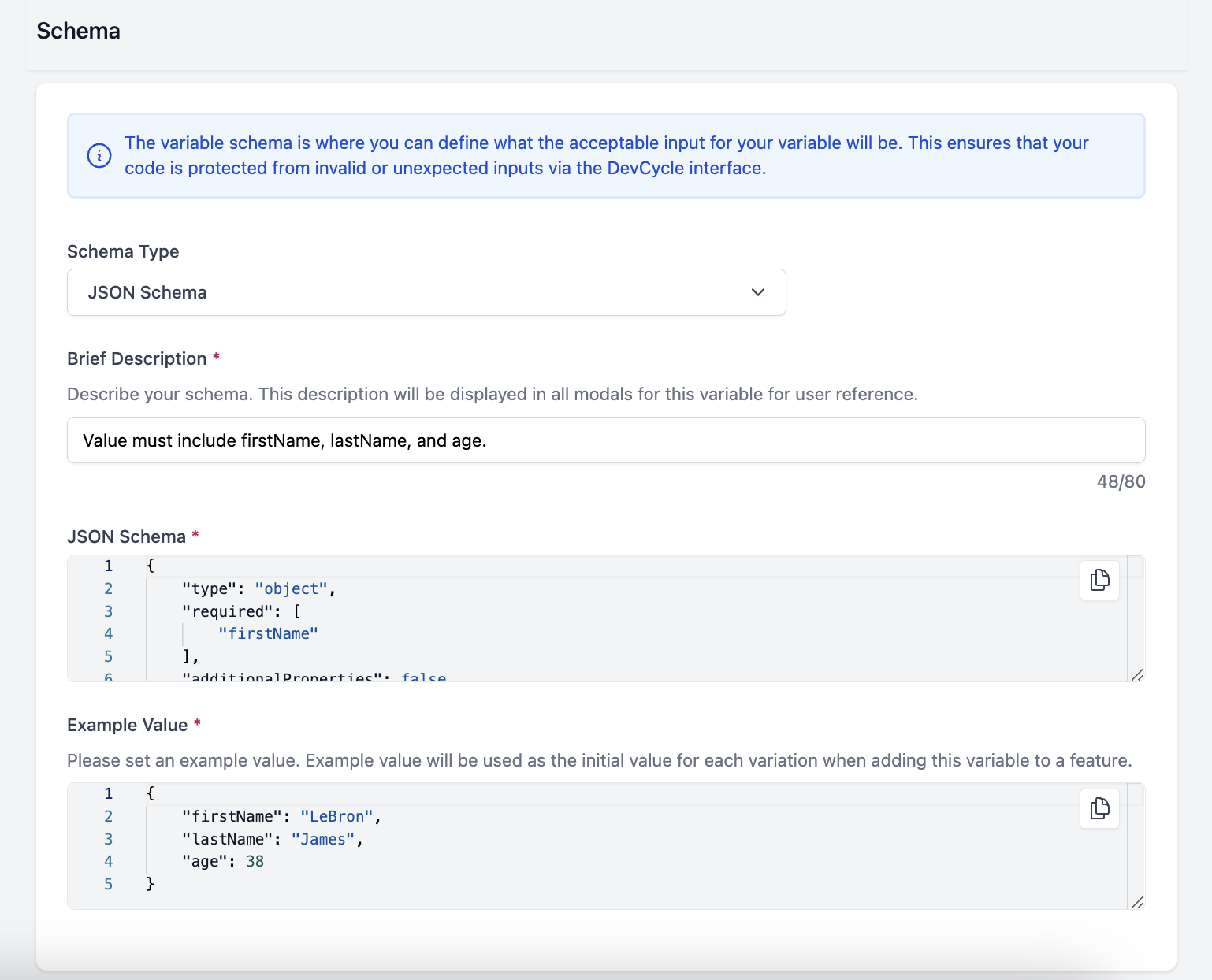 JSON Schema Example